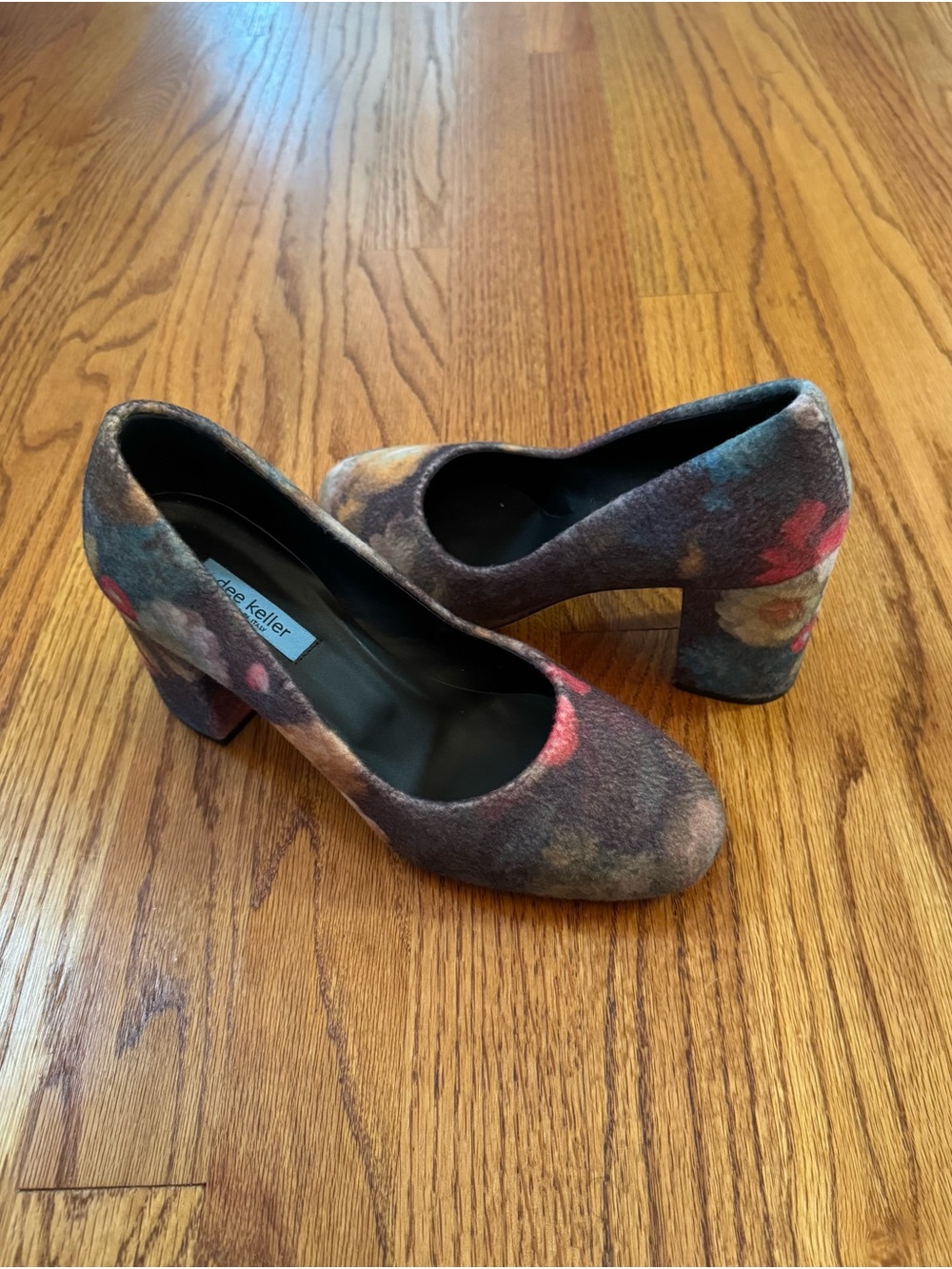 Dee Keller US 8 / EU 38 Made it Italy Floral Chunky Block Heel Pumps